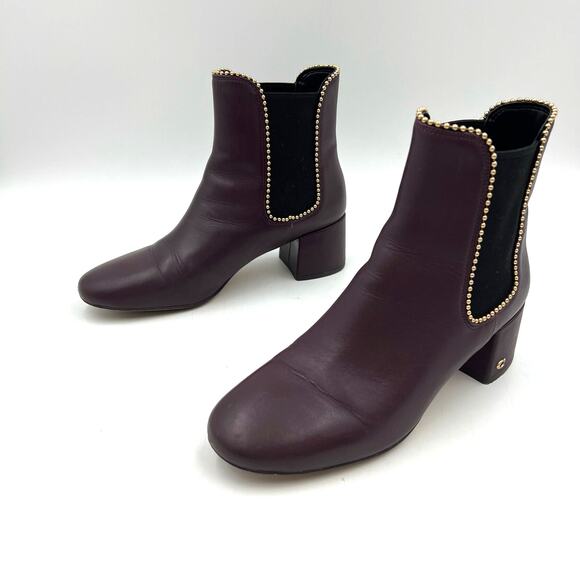 Coach Torri Bootie Leather Ankle Boots Purple FG4189 - Picture 10 of 10